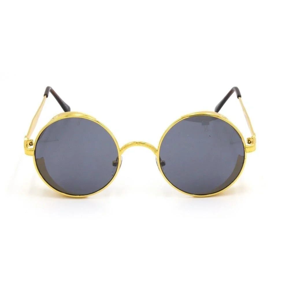 Vintage Round Steampunk Sunglasses‎ Women Men Circle Gothic Glasses Retro Metal